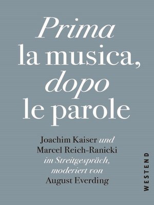 cover image of Prima la Musica, dopo le parole